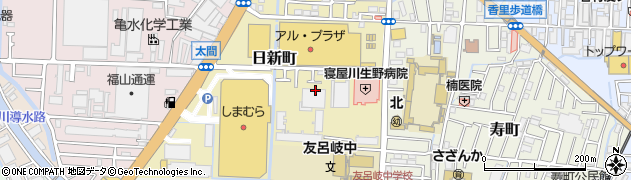 大阪府寝屋川市日新町周辺の地図