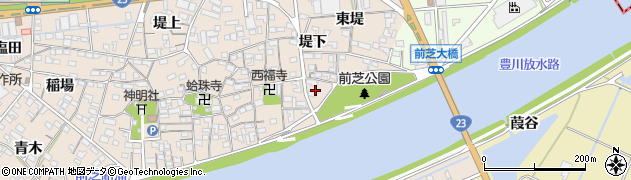 愛知県豊橋市前芝町（東）周辺の地図