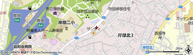 大阪府吹田市岸部北周辺の地図