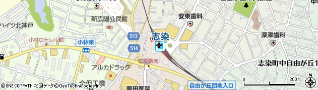 兵庫県三木市周辺の地図