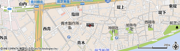 愛知県豊橋市前芝町（稲場）周辺の地図