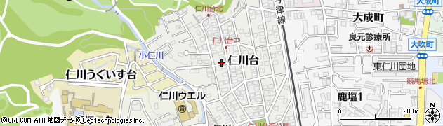 兵庫県宝塚市仁川台周辺の地図