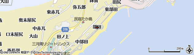 愛知県西尾市吉良町宮崎部田周辺の地図