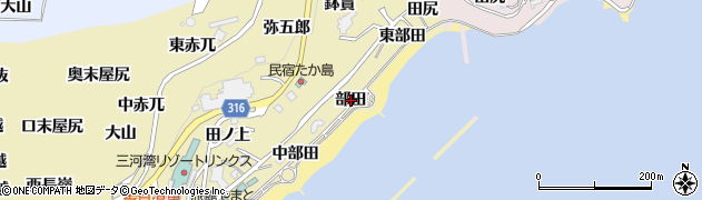 愛知県西尾市吉良町宮崎（部田）周辺の地図