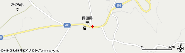 岡田郵便局前周辺の地図