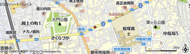 豊中市役所北周辺の地図