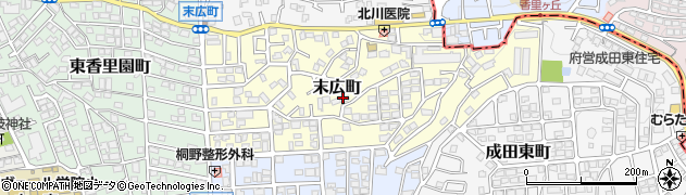 大阪府寝屋川市末広町周辺の地図