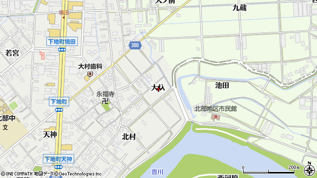 〒440-0083 愛知県豊橋市下地町大圦の地図