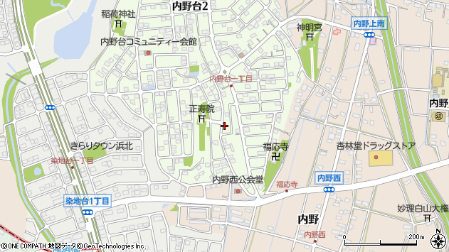 〒434-0045 静岡県浜松市浜名区内野台の地図