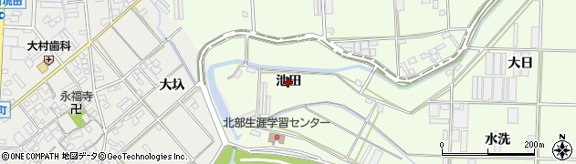 愛知県豊橋市大村町（池田）周辺の地図