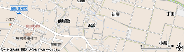 愛知県豊橋市石巻町沢渡周辺の地図