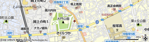 北桜塚akippa駐車場周辺の地図