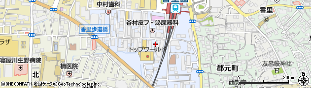 大阪府寝屋川市香里南之町周辺の地図