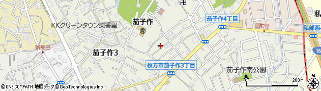 大阪府枚方市茄子作周辺の地図