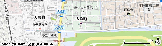 兵庫県宝塚市大吹町周辺の地図