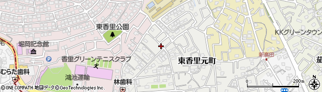 大阪府枚方市東香里元町周辺の地図