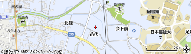 愛知県美浜町（知多郡）奥田（苗代）周辺の地図
