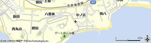 愛知県西尾市東幡豆町（中ノ浜）周辺の地図