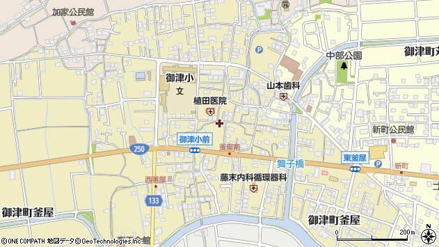 〒671-1341 兵庫県たつの市御津町釜屋の地図