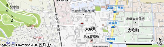 兵庫県宝塚市大成町周辺の地図