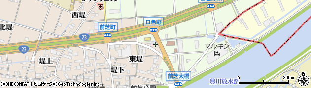 愛知県豊橋市前芝町東堤37周辺の地図