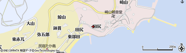 愛知県西尾市鳥羽町（田尻）周辺の地図