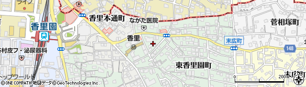 大阪府寝屋川市東香里園町30周辺の地図