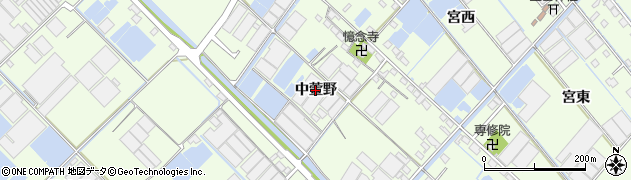 愛知県西尾市一色町生田（中萱野）周辺の地図