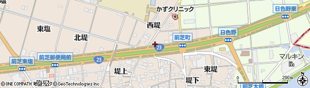 愛知県豊橋市前芝町西堤65周辺の地図