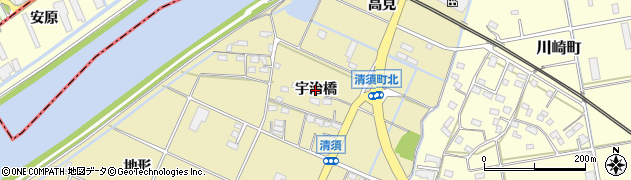 愛知県豊橋市清須町（宇治橋）周辺の地図
