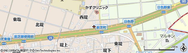 愛知県豊橋市前芝町西堤70周辺の地図
