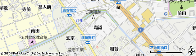愛知県豊橋市瓜郷町（寄道）周辺の地図