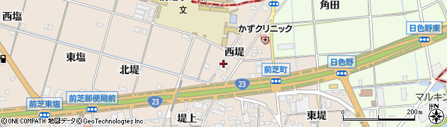 愛知県豊橋市前芝町西堤53周辺の地図