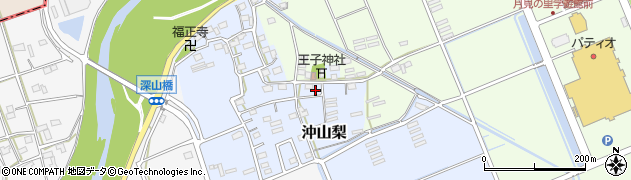 静岡県袋井市沖山梨周辺の地図