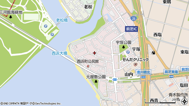 〒441-0156 愛知県豊橋市西浜町の地図
