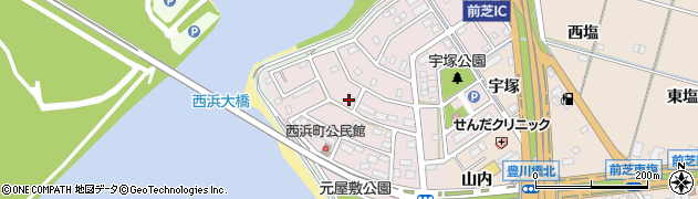 愛知県豊橋市西浜町周辺の地図