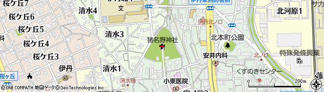 猪名野神社周辺の地図