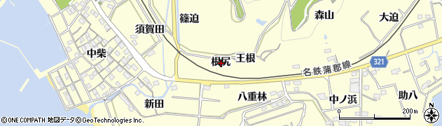 愛知県西尾市東幡豆町根尻周辺の地図