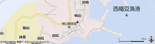 愛知県西尾市鳥羽町（崎山）周辺の地図