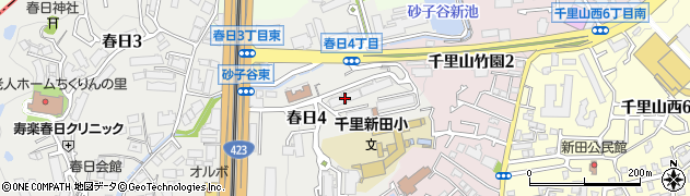 ＵＲ都市機構千里春日台団地１号棟周辺の地図