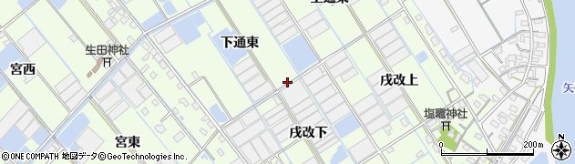 愛知県西尾市一色町千間周辺の地図