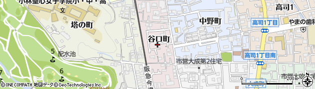 兵庫県宝塚市谷口町周辺の地図