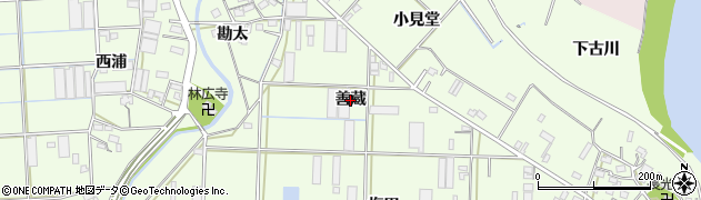 愛知県豊橋市大村町（善蔵）周辺の地図