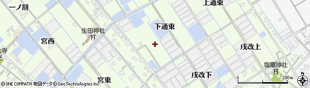 愛知県西尾市一色町千間下通東周辺の地図