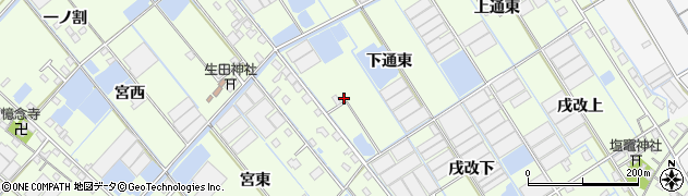 愛知県西尾市一色町千間下通東13周辺の地図