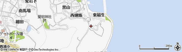 愛知県蒲郡市西浦町東蜊蛎54周辺の地図
