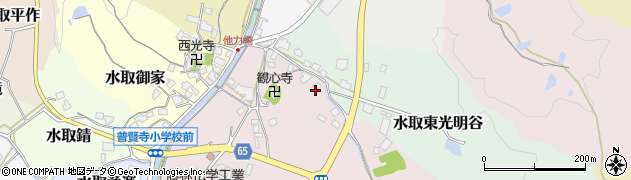 京都府京田辺市水取西光明谷周辺の地図