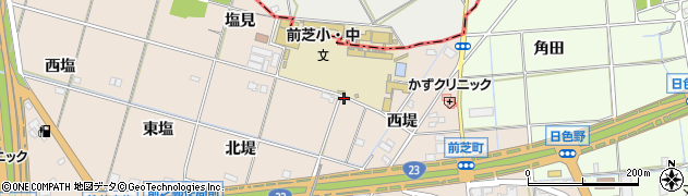 愛知県豊橋市前芝町西堤31周辺の地図