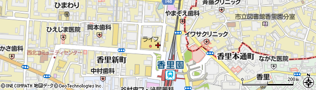 関西みらい銀行香里支店 ＡＴＭ周辺の地図