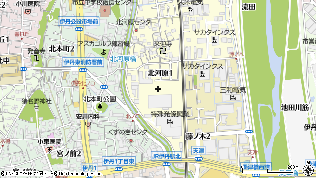 〒664-0837 兵庫県伊丹市北河原の地図